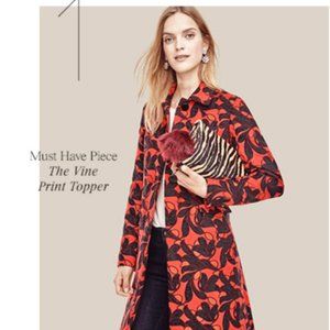 Ann Taylor Vine Print Topper jacquard coat